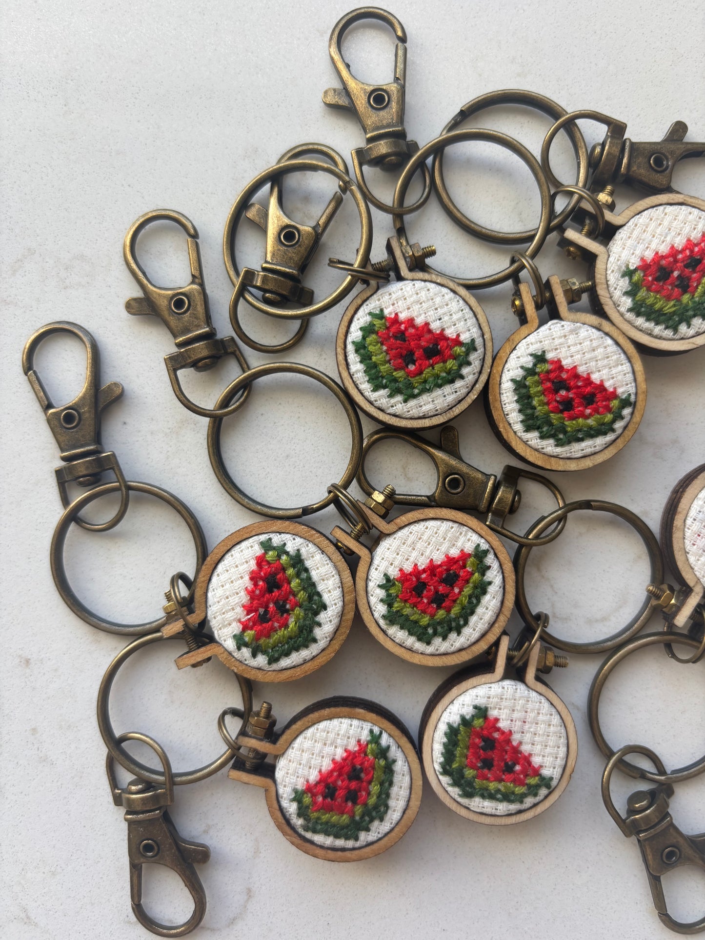 Tiny Tatreez Watermelon Keychains