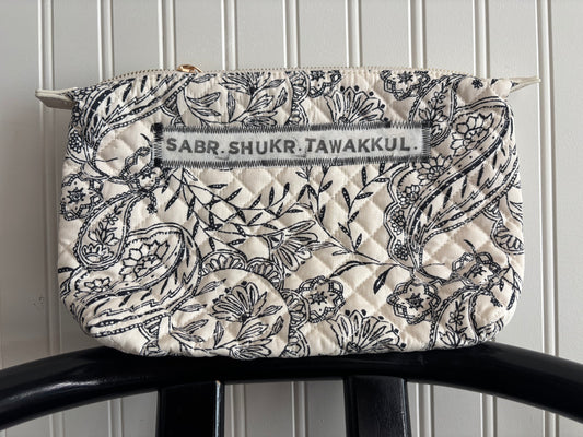 Quilted Floral Zipper Pouch