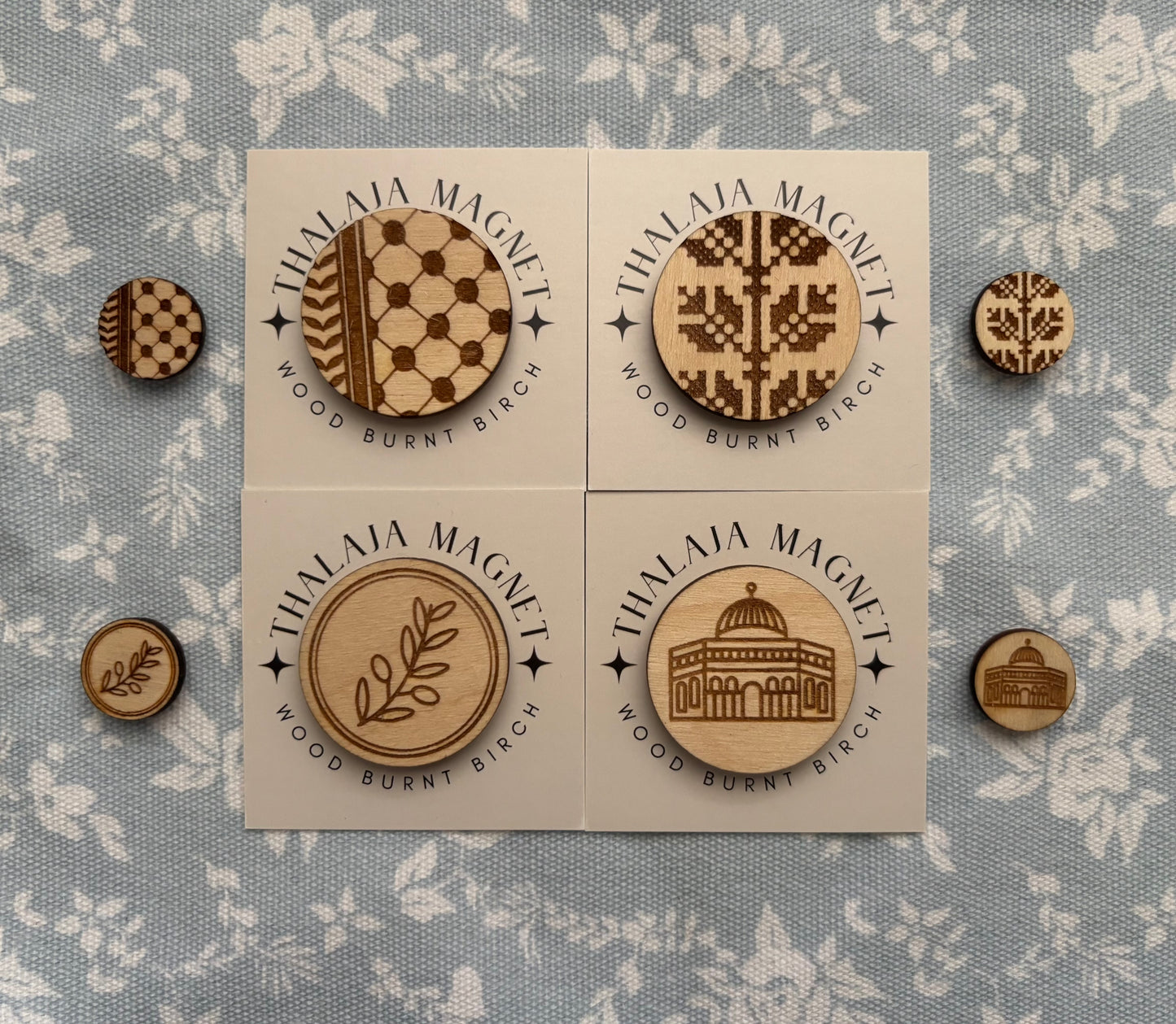 Wood Burnt Thalaja (fridge) Magnets