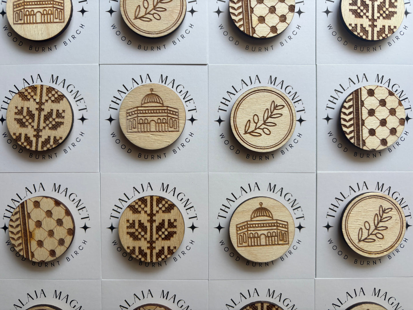 Wood Burnt Thalaja (fridge) Magnets