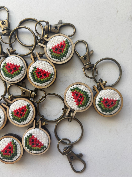 Tiny Tatreez Watermelon Keychains