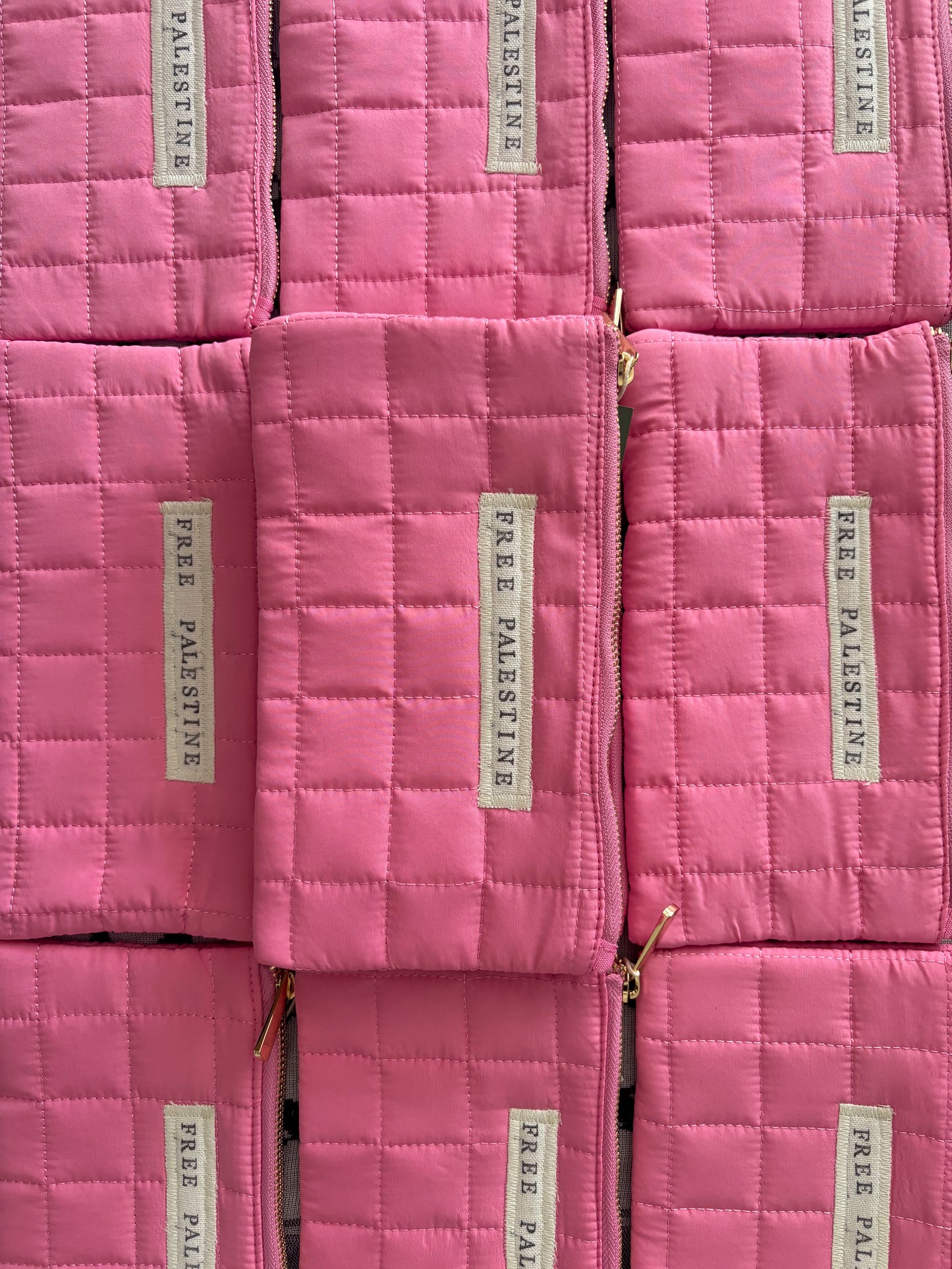 Pink Quilted Zipper Pouch