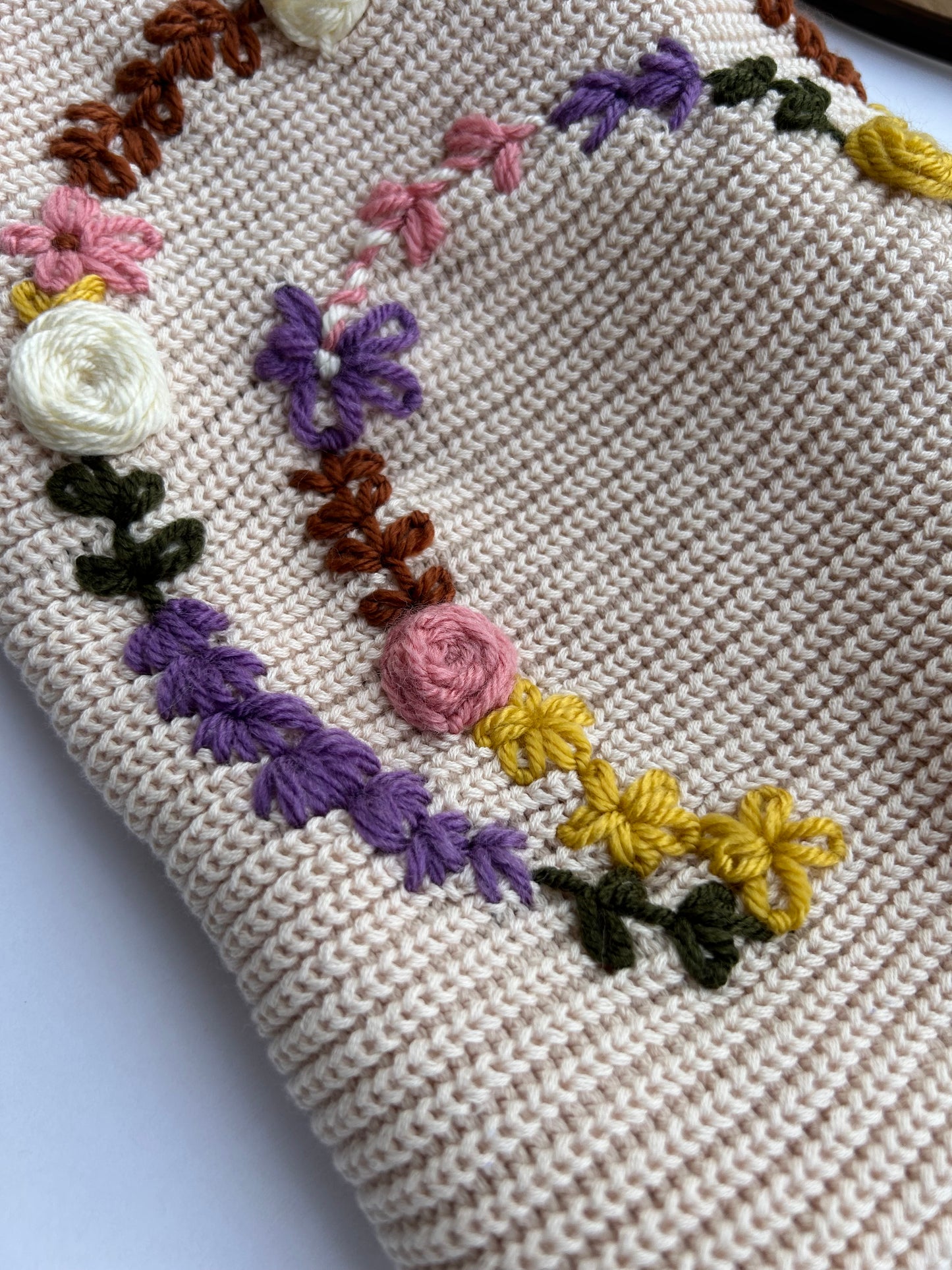 Hand Embroidered Chunky Knit Sweater Romper